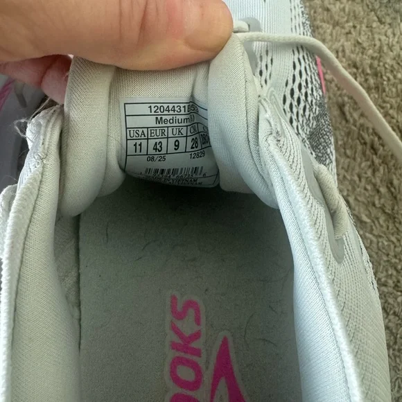 BROOKS Adrenaline GTS 25 Oyster/Pink/Green Size 11 - Picture 6 of 6